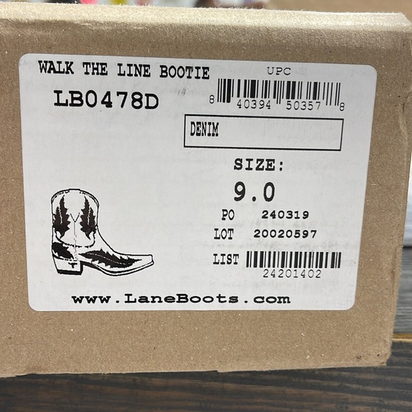 LANE WALK THE LINE BOOTIE BOOTS BLUE - 9 - Picture 6 of 8